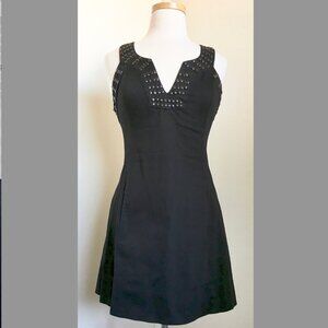 trf by ZARA Black little mini short Dress studs side pockets back zip size M